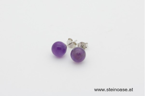 Ohrstecker Amethyst Silber 8mm